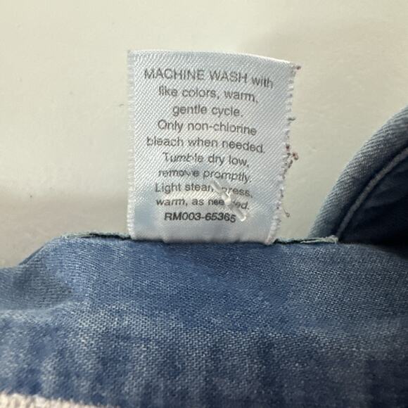 Pendleton Shirt Womens Small Blue Vintage Chambray Denim Button Country Patch - Picture 7 of 12